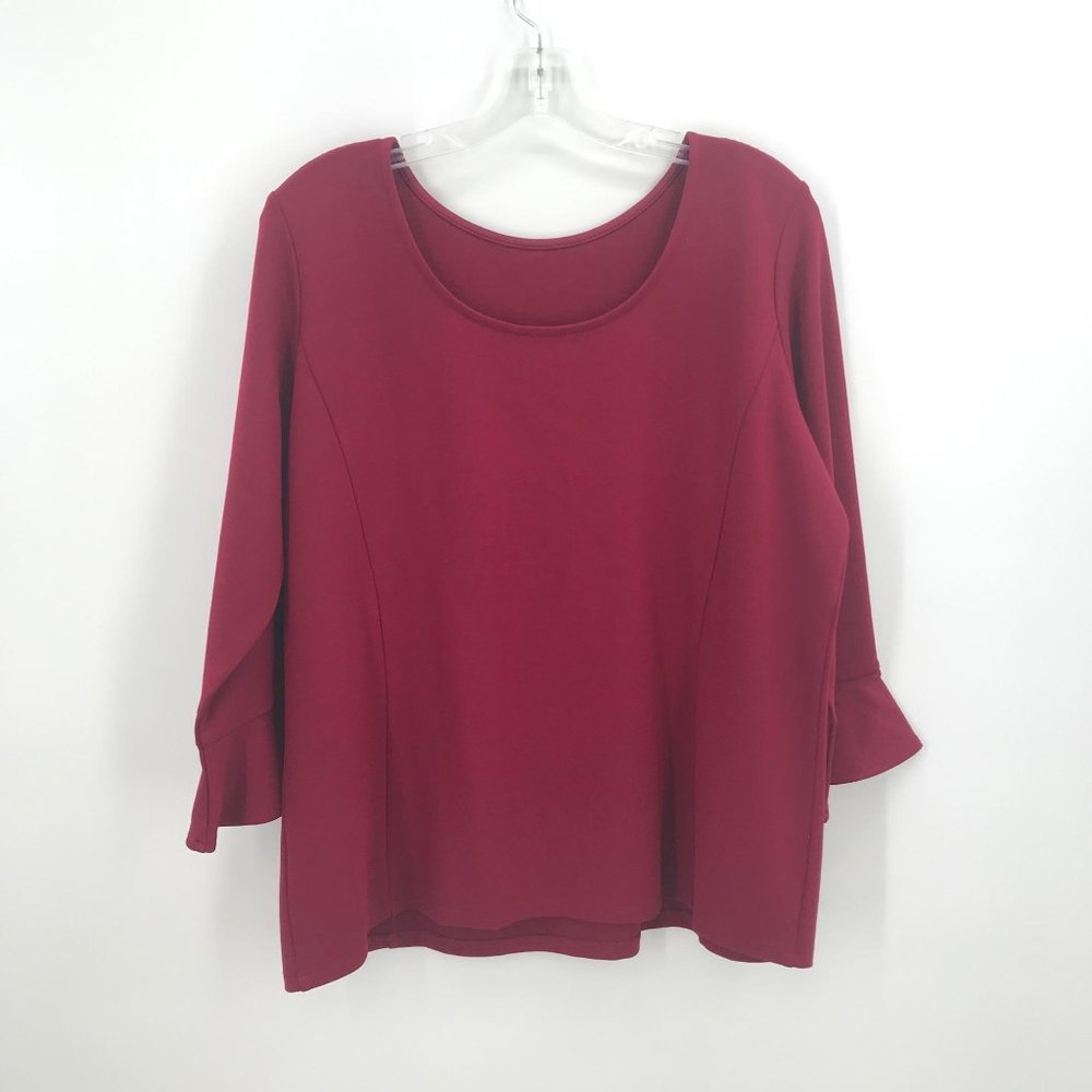WOMENS MAROON 1/2 SLEEVE‎ BLOUSE
